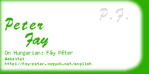 peter fay business card