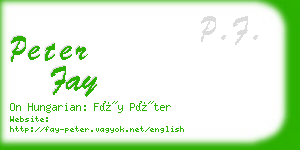 peter fay business card